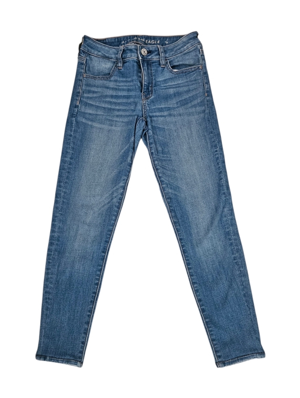 American Eagle Outfitters AEO Medium Wash Skinny Jegging Denim Jeans 2 Short